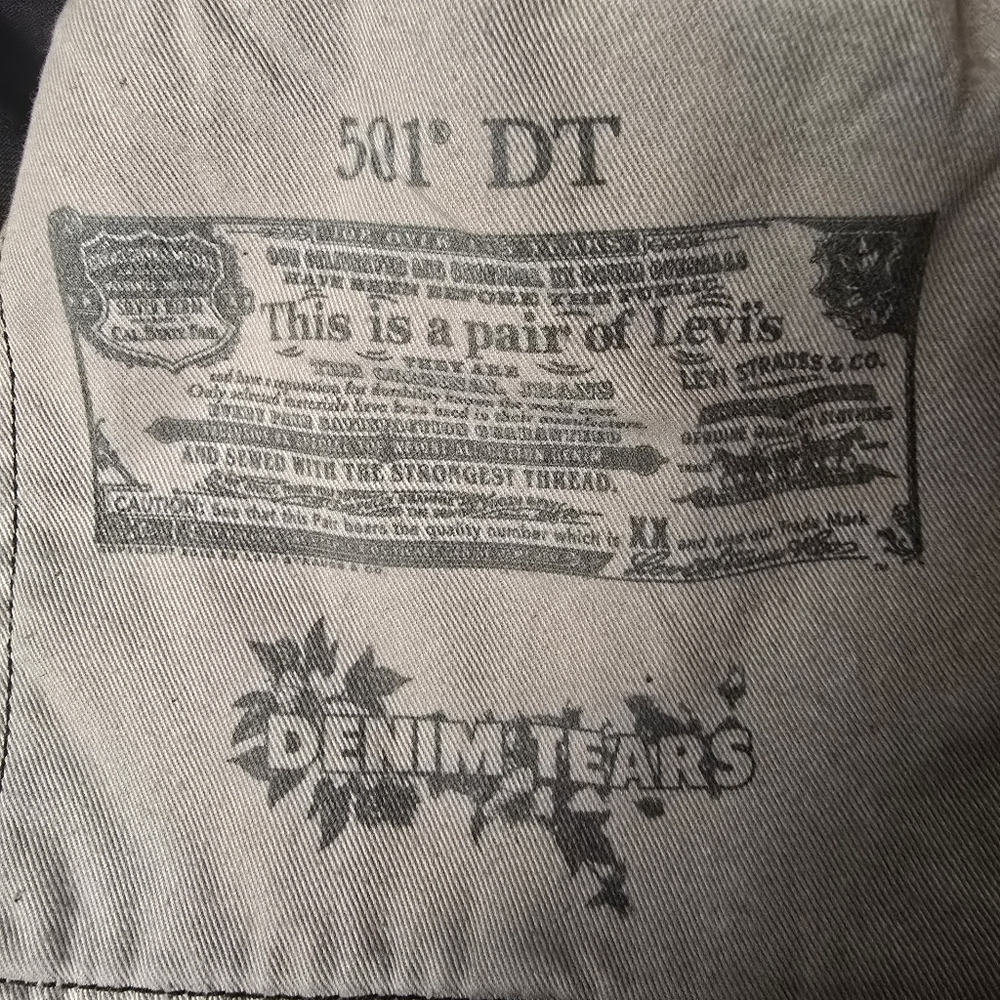 NWOT Denim Tears + Levi 501 DT Black Straight Leg Jeans Mens 34x34 Button Fly - Picture 4 of 7